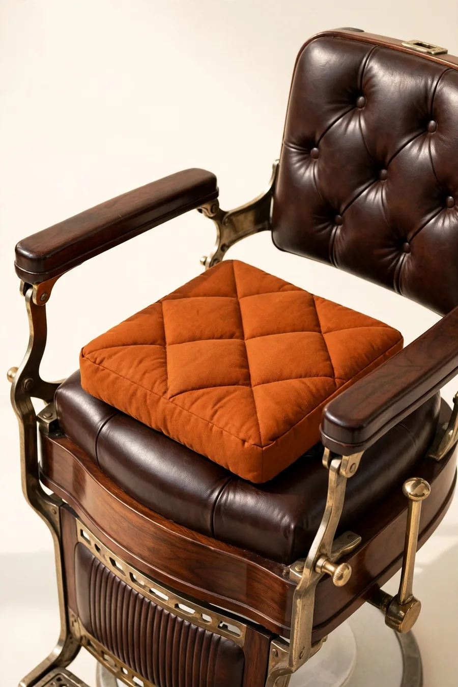 A booster cushion on a barber chair
